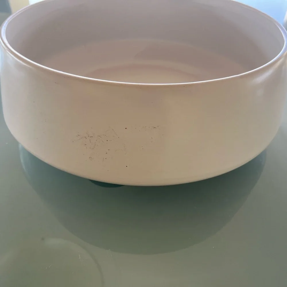 West Elm white art pottery decorative fruit bowl planter 11